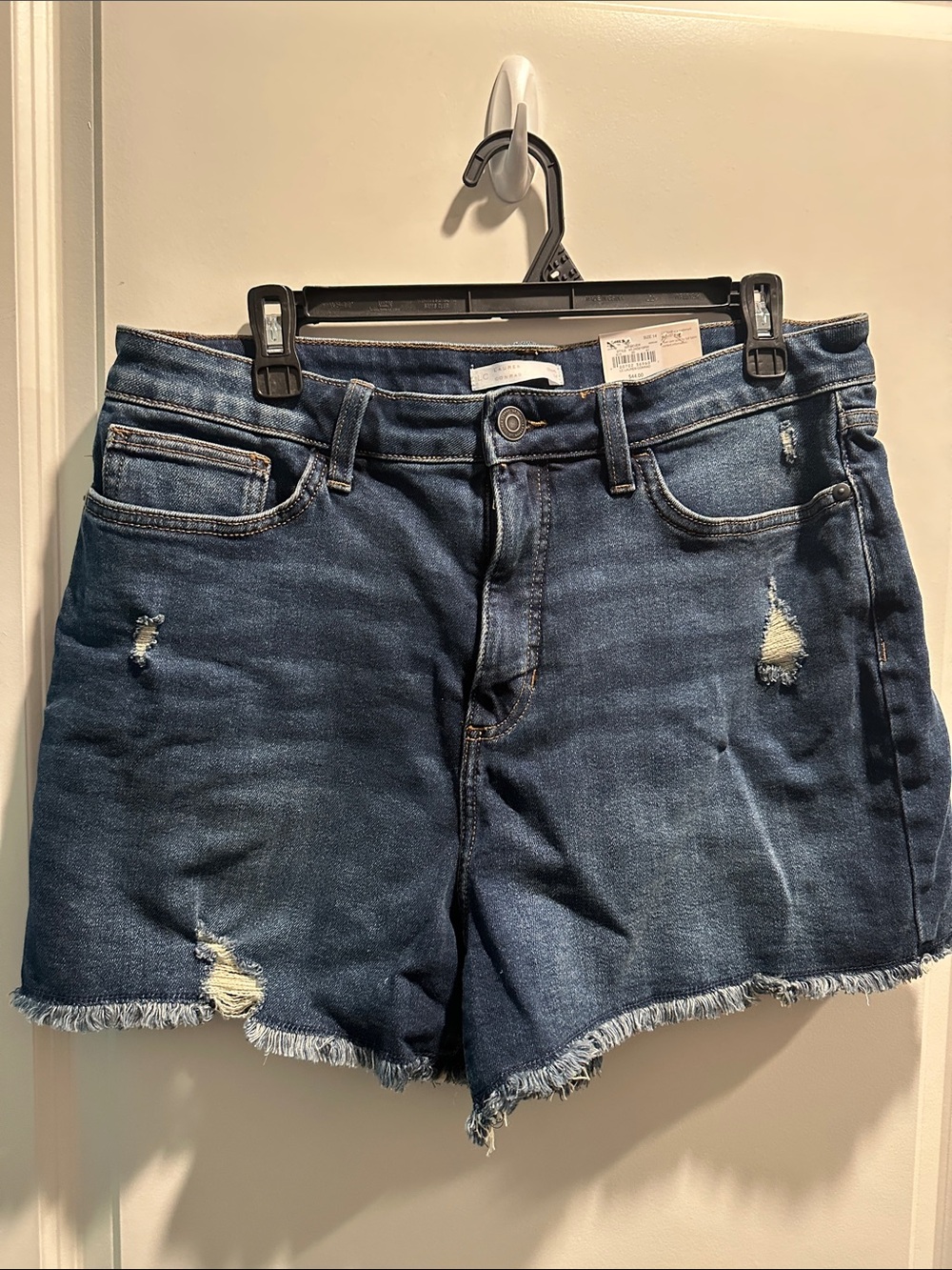 LC Lauren Conrad Dark Blue Distressed Denim Cutoff Shorts